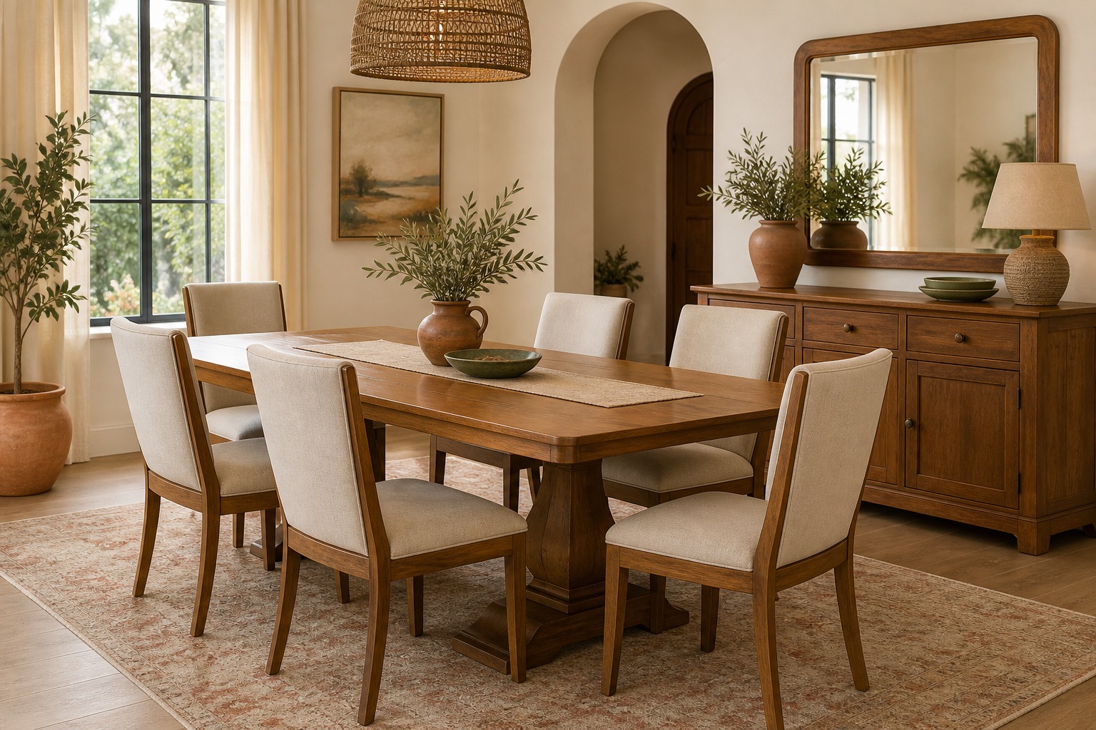 Dining room set with table and chairs